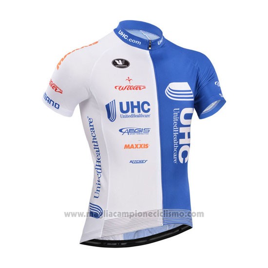 2014 Abbigliamento Ciclismo UHC Bianco e Celeste Manica Corta e Salopette